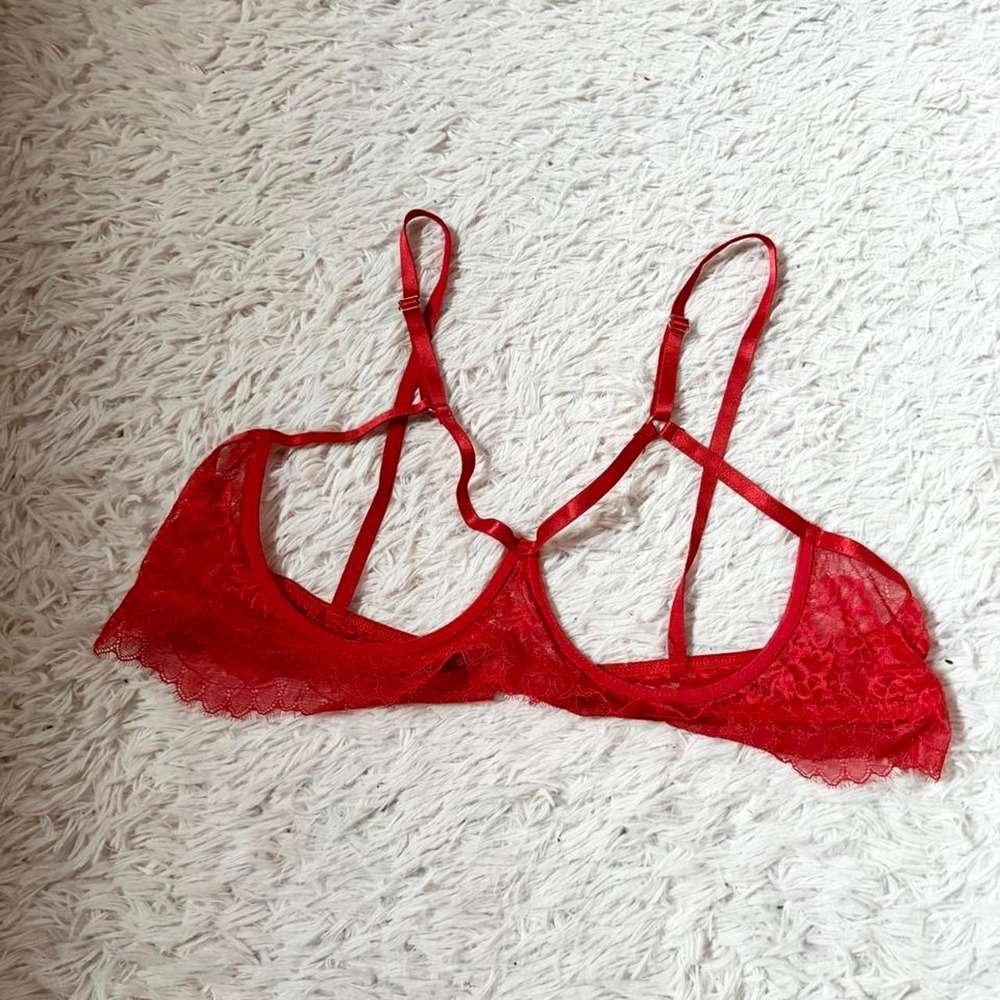 Red Hot Sexy Underwire Strappy Valentines Day Madam Dominant Bra Womens 1X Brat